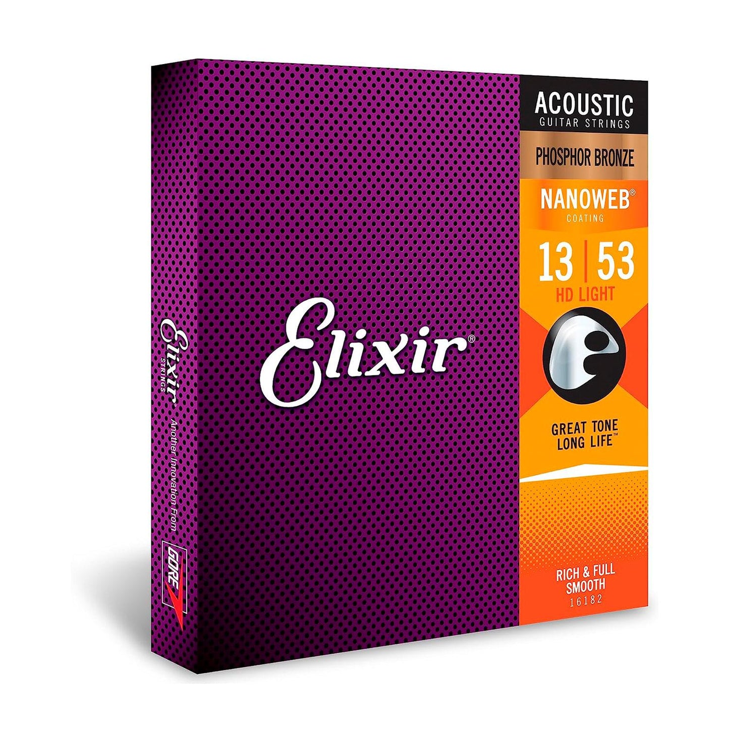 Paquete de 3 Sets de Cuerdas para Guitarra Acústica Nanoweb 16544 ELIXIR