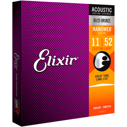 Set de Cuerdas para Guitarra Acústica Nanoweb 11-52 11027 ELIXIR