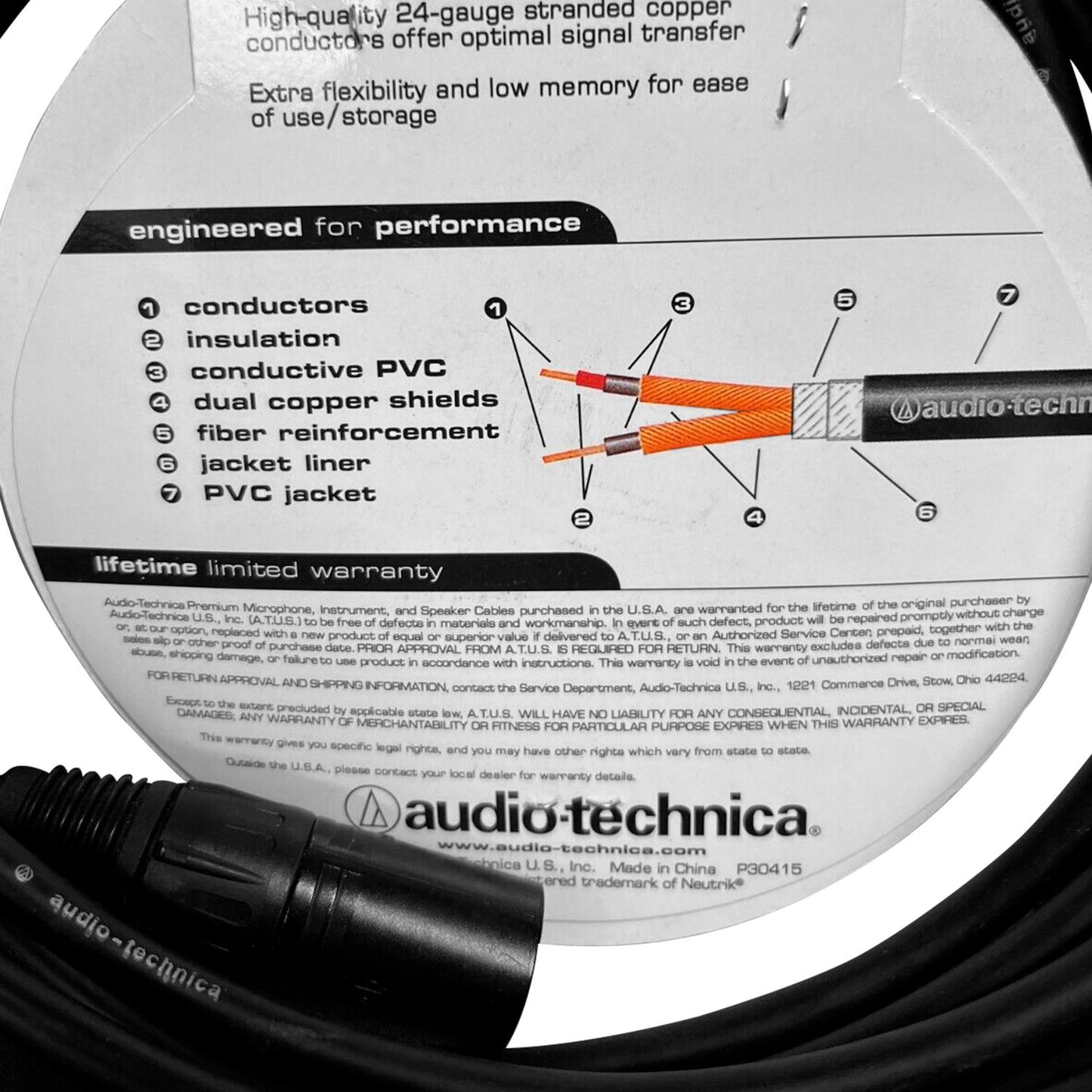 Cable de Micrófono Premium de 7.6m AT8314-25 AUDIO TECHNICA