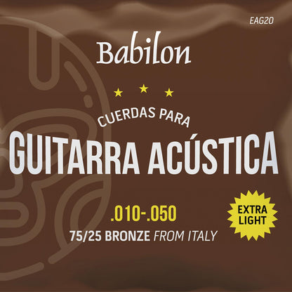 Set de Cuerdas para Guitarra (0.010-0.050) 75/25 EAG-20/010 BABILON