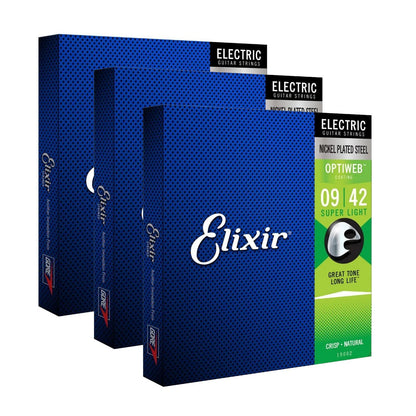 Paquete de 3 Sets de Cuerdas para Guitarra Eléctrica 16550 ELIXIR